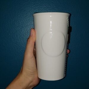 Starbucks coffee 2015 gold zipper grande reusable ceramic hot drink tumbler